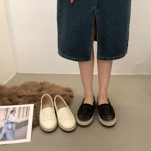 디자이너 플랫 캐주얼 신발 여성 Espadrilles 럭셔리 로퍼 캡 발가락 어부 캔버스 신발