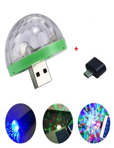 USB LED Gadget Lazer Işık Mini RGB Disko Top Şekli Sahne Etkisi Parti Kulübü için Uygun DJ Light Mobil Phone6896885