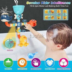 Bath Toys Baby Bath Toys BathTub Diy Pipes Rör Bad Tid Vatten Spel Spray Simning Badrum Leksaker för småbarn Kids Presents Birthday Present D240507