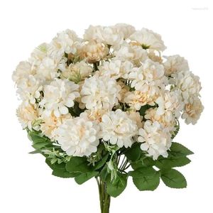 Dekorativa blommor 1 st konstgjorda hortensia bukett för julfest levererar hem blommor arrangemang bröllop brud dekoration