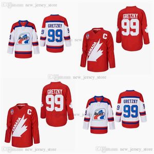 Movie 1991 Wayne Hockey 99 Gretzky Jersey Slap All Stitched Brand Red Color Away Sport Sport Sale de alta qualidade 2769