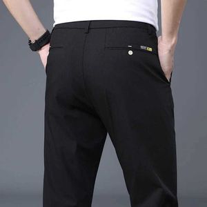 Calça masculina 2024 Spring/verão fino calças casuais masculinas usam calças de seda gelo mass moda coreana slim fit stail perna calntsl2405