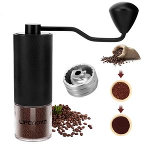 Manual Coffee Grinder Portable High Quality Hand Mill Aluminium With Visual Bean Storage 240423