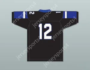 Custom eine Namensnummer Herren Jugend/Kinder Greg Newsome II 12 IMG Academy Black Football Jersey 1 Top genäht S-6xl