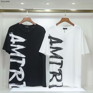 Мужская футболка дизайнер рубашки Amiiriis t Mens Fashion Brand Tshirt с коротким рукавом Let 7W69 xvhi