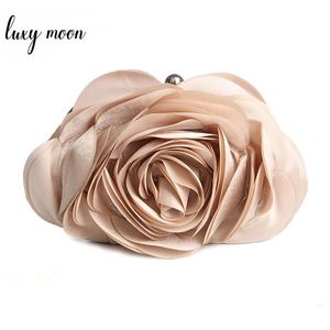 Kvällsväska blomma brud liten handväska full klänning fest handväska bröllop plånbok kvinnor blommig kedja lady clutches eb034 240506