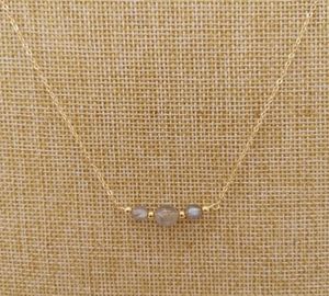 Labradorite Moonstone Necklace Round Natural Stone 14K Gold Filled Choker Charms Pendants BOHO Women Gift Collier Femme Chains4382058