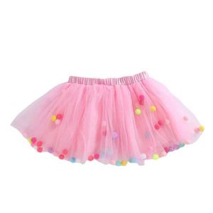 Tutu Dress Dance Balls Kid Girls Tutu Skirt Pompon malha macia renda infantil Saias Ins estilo Baby Tutu Pettiskirt Princesa Wilding Bottoming D240507