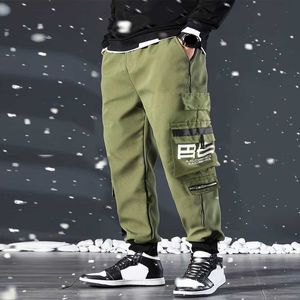 Herrbyxor klassiska design multi ficklastbyxor mens casual löst passform lämplig för utomhusdragande lastbyxor/joggar på våren och sommarl2405