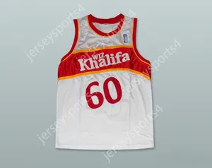 Anpassad Nay Mens Youth/Kids Wiz Khalifa 60 Taylor Gang White Basketball Jersey med Patch Top Stitched S-6XL