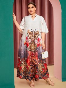Abiti Toleen Clearance Donne Plus size Maxi Long Abites 2022 Summer Casual Elegante Abaya Arabo Turchia Africa Africano Abbigliamento