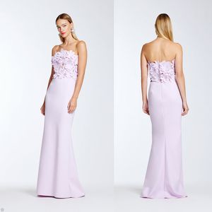 냉정한 칼럼 파티 드레스 스트랩리스 슬리빙 바닥 길이 꽃 패턴 아플리크 유명인 섹시 이브닝 드레스 플러스 크기 커스텀 B5041