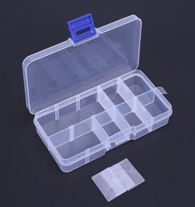 Neue 10 Fächerbeutelspeicherbox transparente Fischereiköderquadratische Angelbox Löffel Haken Köder Tackle Boxs Fischzubehör Boxs3587231