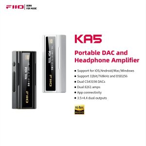 Усилитель купон fiio ka5 USB DAC усилитель наушников Dual CS43198 Chip 3.5/4,4 мм аудиокабельный PCM 768 кГц DSD256 для Android iOS Win10