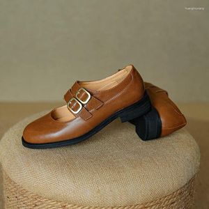 Повседневная обувь 2024 Spring Women Pumps Natural Leather Plus Size 22-26,5 см Коухид свиньи