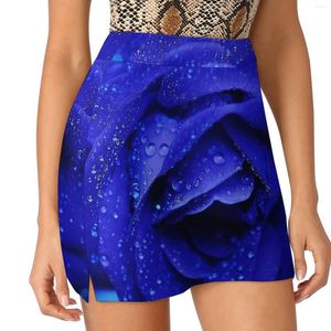 Юбки Blue Fower юбка женская роза Принт современный мини -высокий талия на заказ уличная одежда повседневная 2xl 3xl 4xl