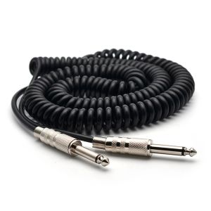 Аксессуары гитары пружинный кабель 6.35/6.5 Гитарный басовый звуковой кабель Wired Wire 5M для подключения звука электрогитары
