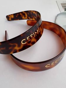 CE lüks marka reçine akrilik vintage kafa bantları moda japon tarzı harfler kahverengi tasarımcı kafa bandı aksesuarları