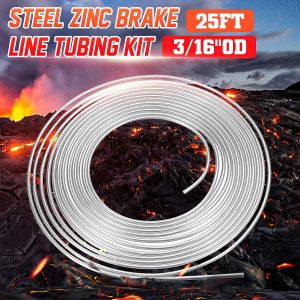 Ornaments Universal 25ft 7.62m Roll Tube Coil of 3/16" OD Copper Nickel Brake Pipe Hose Line Piping Tube Tubing Silver Zinc