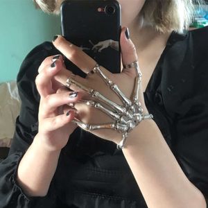 Jewelry Halloween Skeleton Exaggerated Punk Style Ghost Hand Ring Bracelet