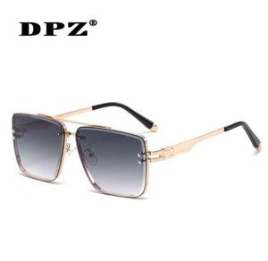 DPZ Fashion уникальный квадратный металлический стиль градиент солнцезащитные очки роскошные заклинание винтаж классический дизайн бренда.
