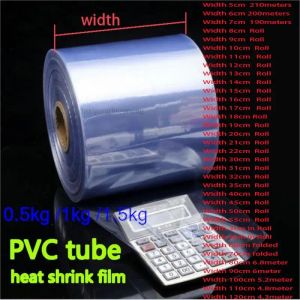 Enrole 0,51,5 kg de pvc encolhimento de calor Continuar tubo de cachimbo limpa Filme Diy Hot Shrap Wrap Packaging Tube Plástico caixa de pacote de garrafa de garrafa de garrafa de garrafa de presente alegria