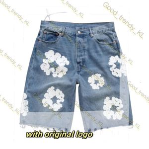 Jeans jeans shorts shorts shorts masculinos de luxo de luxo de alta qualidade orifícios retos impressão de flor estreita curta slim hip hop street calça preta roupas 750 930