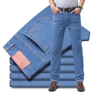 Män jeans män denim jeans tunt sommar rak affär mjuk mode ny högkvalitativ byxor ny ankomster droppfartyg ol arbetbyxor y240507