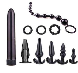 NXY Anal Toys 10 pcsset Anales Anales Trainer Kits Starter Set Sex für Paare Schwingung Sinnlichkeit Vibration Butt Perlen 12104041142