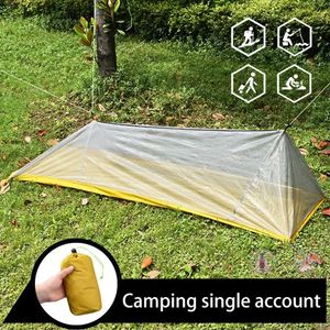 1pcs Einzelpersonenzelt Outdoor Campingzelte Ultraleicher Maschenzubehör 210x60x50 cm Gelb 200d Nylon 240419