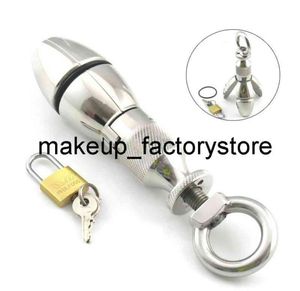 Massage Newest Design Stainless Steel Anal Lock Dilator Openable Plugs Heavy Anus Beads Sex Toys Adult Game3408561