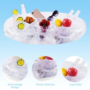 Titolo mobile gonfiabile bevanda bevanda bevanda multifunzione galleggiante in pvc piscina vassoio per la festa di nuoto 240506