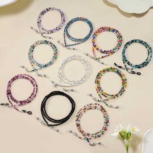 Eyeglasses Correntes coloridas de copo de arroz colorido Chain Chain Crystal Beaded Eyewear Woman Woman Face-Mask Strap Neck Cord Anti-Drop Sunglasses Titular ROPE