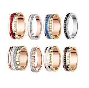 Anel de designer de luxo Casal V anéis de cerâmica de anel de ouro para mulheres High Edição Diamante Ring 5-10 Tamanho Jóia de jóias de designer Ringos de engrenagem de jóias