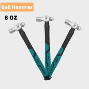 Hammer Ball Peen Hammer Forged Fine Grain Steel Head Ergonomic Rubber Cusion Grip Fiber Glass Shock Absorbing Shaft Blacksmith Hammer