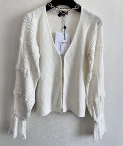 10A Kvalitet Kvinntröjor Stickad V-Neck Single-Breasted Cardigan Sweater Color