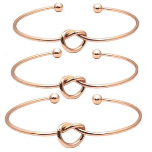 Metall Herzknoten für Frauen DIY Armband Öffnung Rose Goldhandwerk Braut Stamm Twist