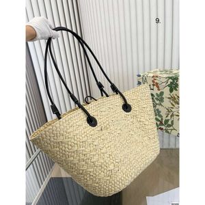 Loe Classic Beach Rafia Basket Grass Bag Women's Designer Plånbok Water Bucket Summer Weaving Travel Luxury Fashion Handväska