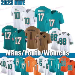 Tyreek Hill Tua Tagovailoa Jaylen Waddle Football Jersey Ramsey Bradley Chubb Marino Devon Achane Jevon Hollan