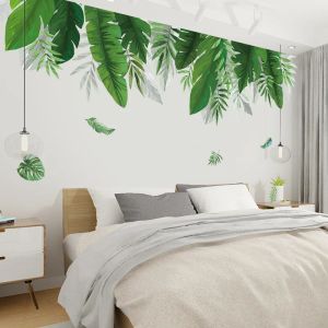 Adesivi piante tropicali adesivi da parete a foglie di banana per soggiorno decorazioni da parete da letto decorazioni per decorazioni per la casa in vinile poster
