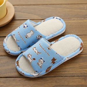 Slipper kocotree Girls Slippers Summer Flip Flop Childrens Sandals Cartoon Aircraft Boys Home Slippers Дети дышащие леные тапочки