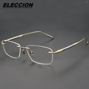 Strama da sole ELECCION TITANIUM OCCOLA senza telaio Framella da uomo occhiali da maschera Myopia senza telaio maschile Eyewear ottico ZT27038