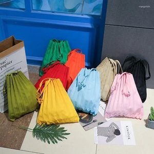 Totes kausale Einkaufstaschen für Leinwand für Frauen Nützlichkeit solide Einkaufstasche wiederverwendbare Öko -Tasche Baumwolle Recycling Süßigkeiten Farbe
