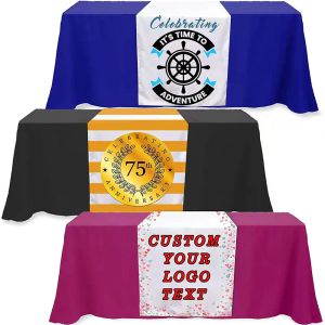 Linens Digital Print Table Custom Runner com o logotipo de negócios ou seus corredores personalizados de texto personalizados para a festa de casamento de aniversário