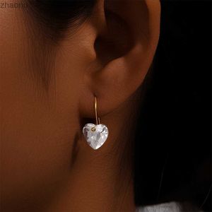 Dangle Chandelier Boako 925 Sterling Silver Heart Shaped White Zircon Earrings Luxury Wedding Mothers Day WomensギフトイヤリングXW