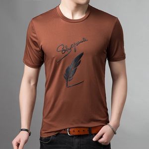 Modemarke T-Shirts für Männer Muster O Hals Trends Streetwear Tops Sommer-Top-Klasse Kurzarm T-Shirt Herren Kleidung 240506