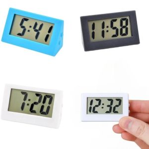 Klockor 1pc Mini LCD Digital Table Dashboard Desk Elektronisk klocka för Desktop Home Office Silent Desk Time Display Clock Mini Wekker