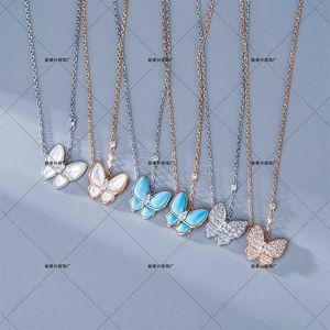 Fashion Van V Golden Butterfly White Beimu Necklace Versione Simple Firy Collar Chain Sweet con logo