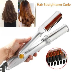 Curling Irons Professional curler straight brush 2-in-1 rotating tool iron Q240506