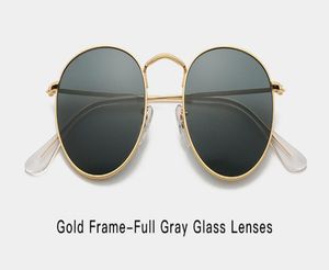 Klassische runde Designerin Sonnenbrille UV400 Brillen Metall Gold Rahmen Sonnenbrillen Frauen Spiegelglas Linsen2154161